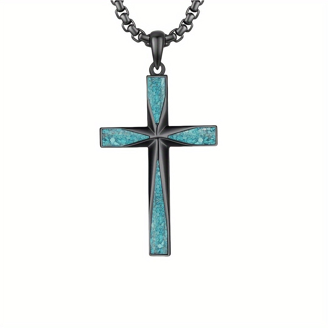 Turquoise Center Cross Necklace