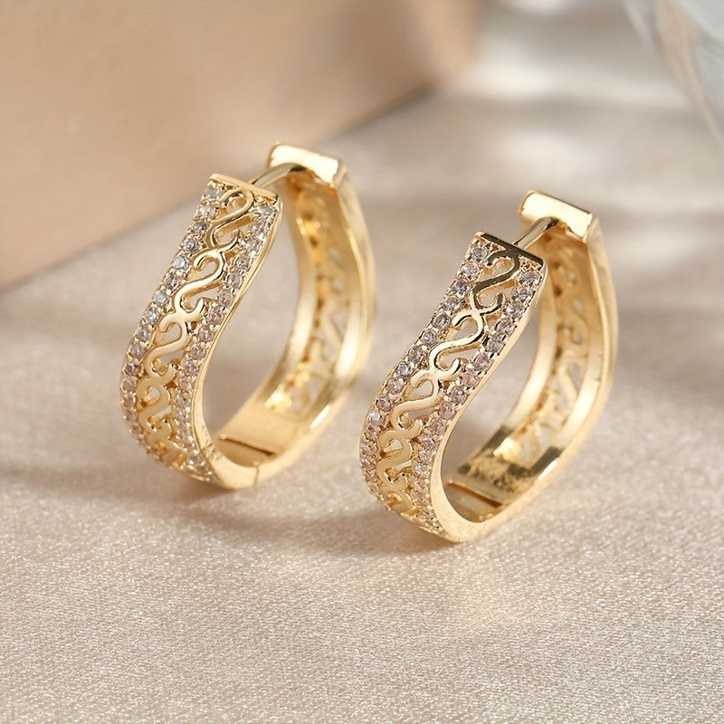 Crystal Scroll Hoop Earrings