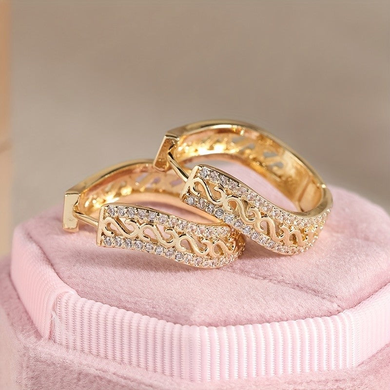 Crystal Scroll Hoop Earrings