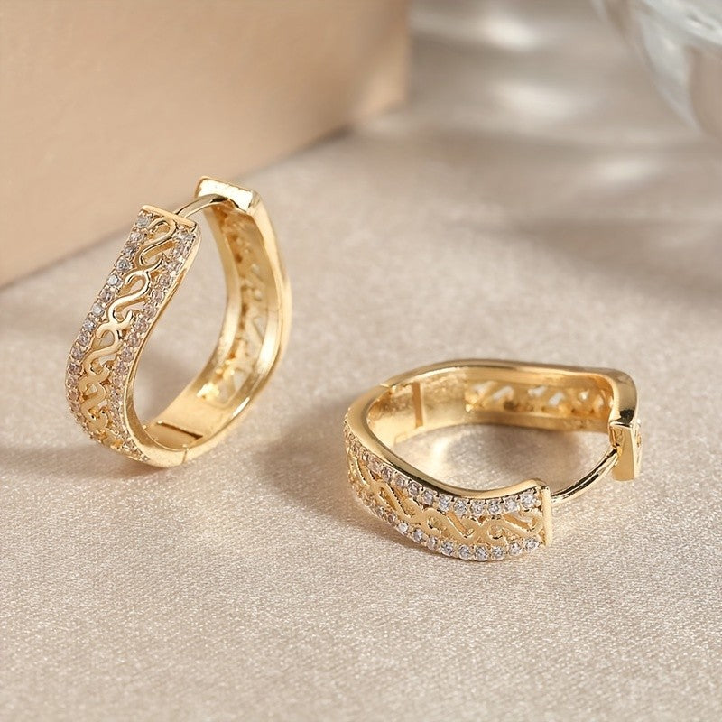 Crystal Scroll Hoop Earrings