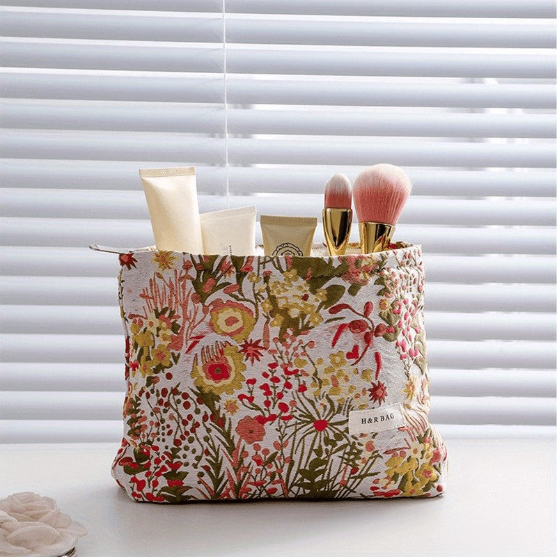 Floral Jacquard Pouch