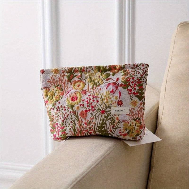 Floral Jacquard Pouch