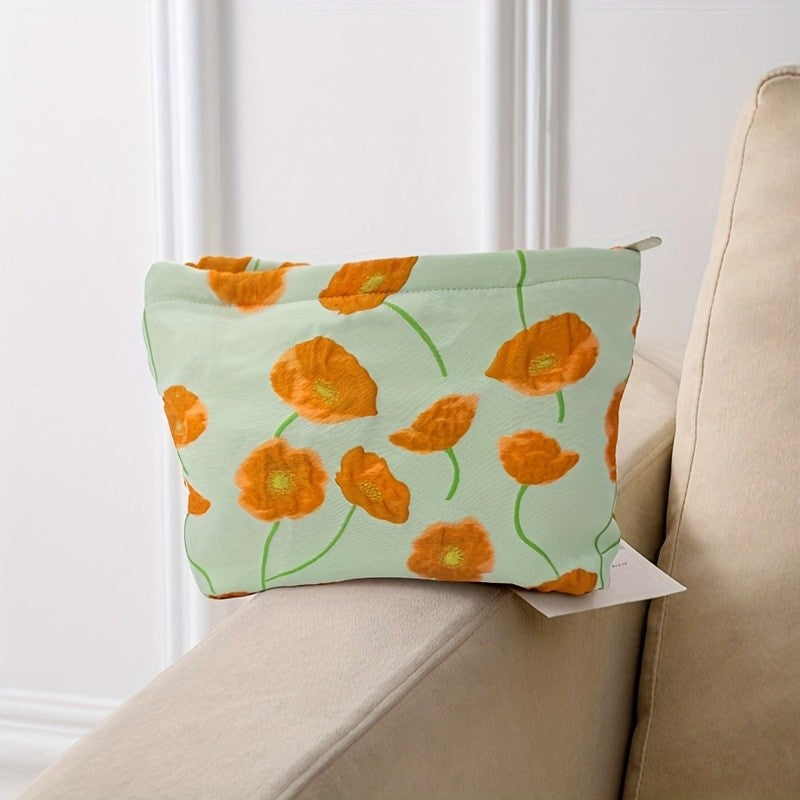 Floral Jacquard Pouch