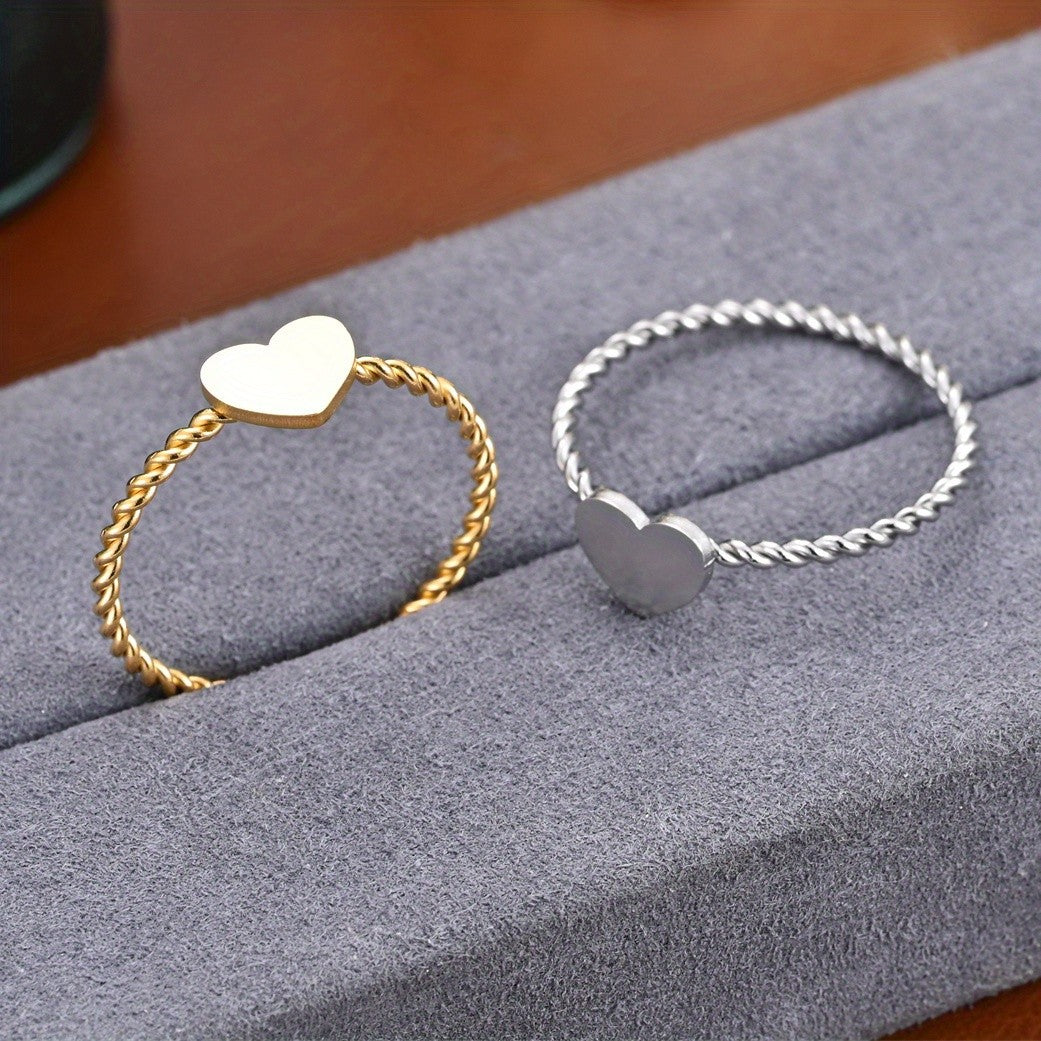 Twisted Rope Heart Ring