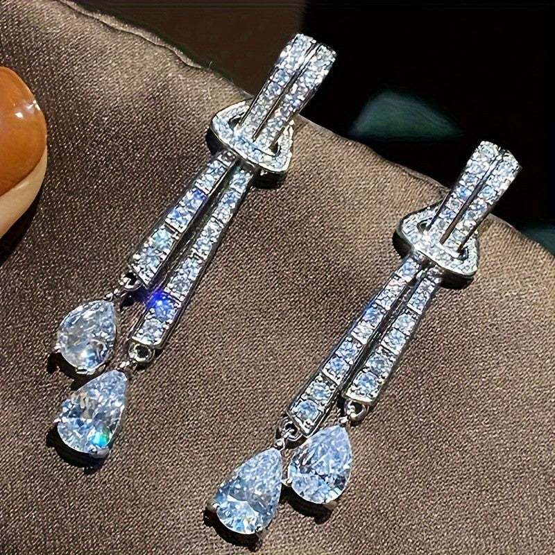 Crystal Teardrop Dangle Earrings