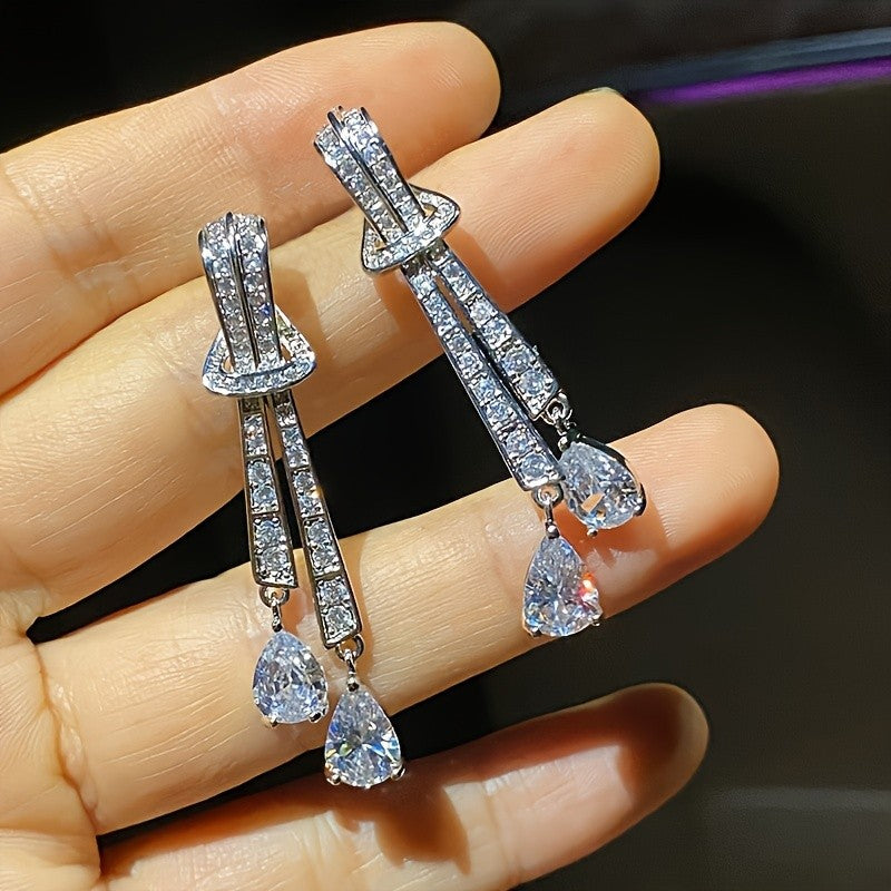 Crystal Teardrop Dangle Earrings