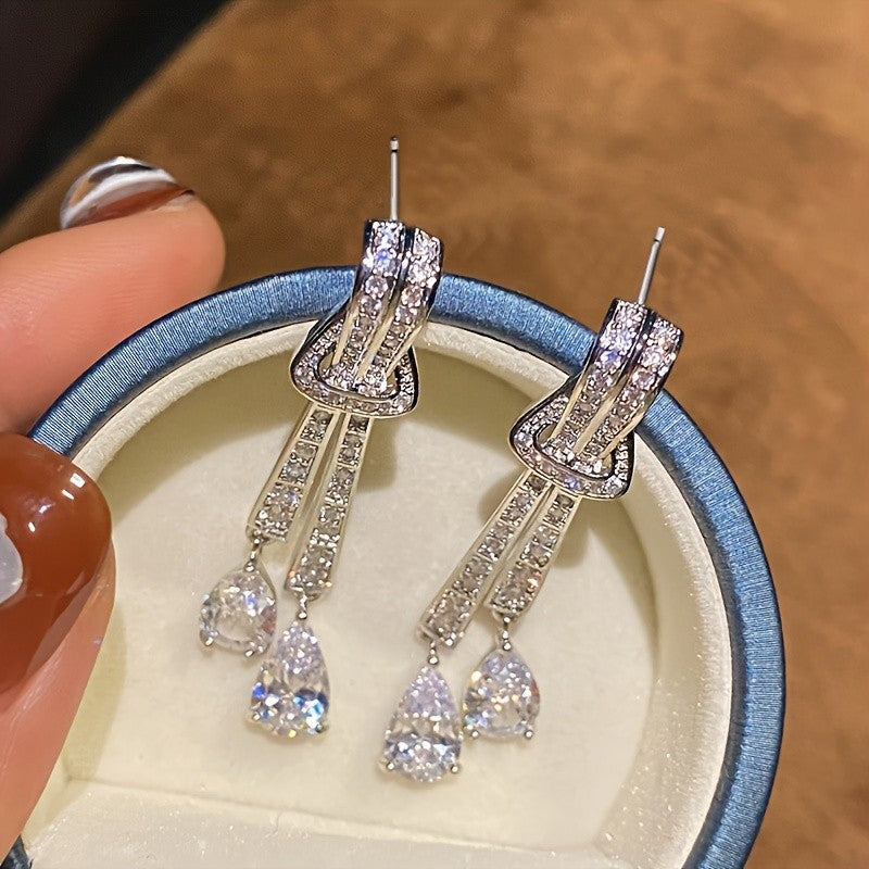 Crystal Teardrop Dangle Earrings
