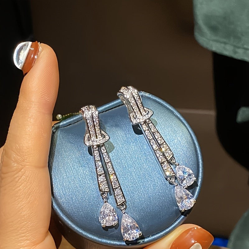 Crystal Teardrop Dangle Earrings