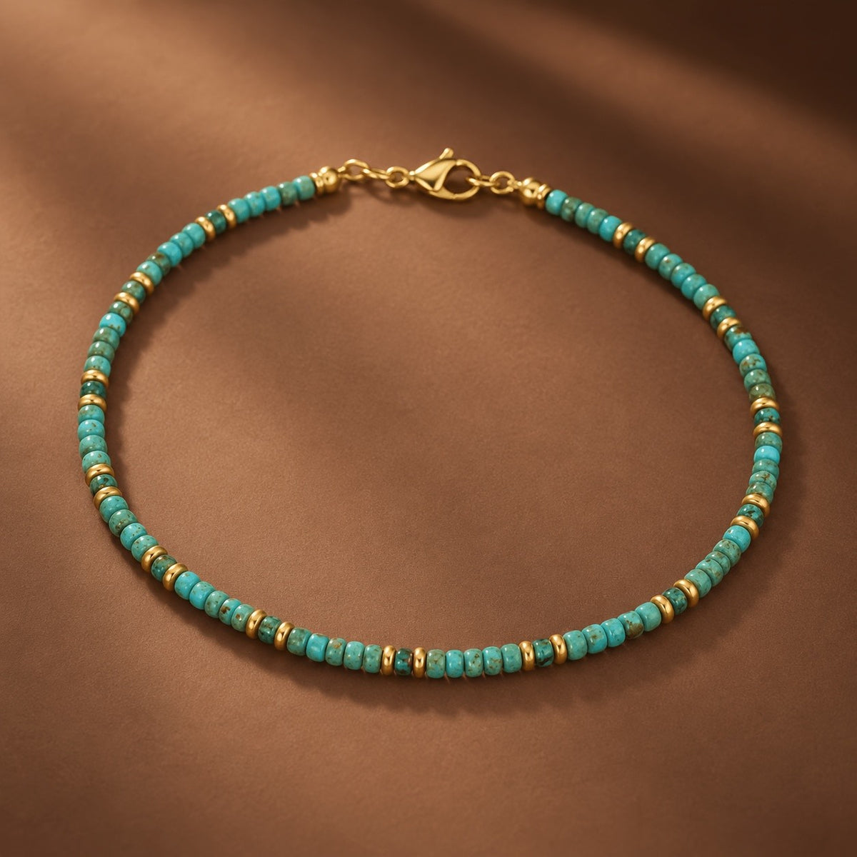 Turquoise Cylinder Bead Necklace