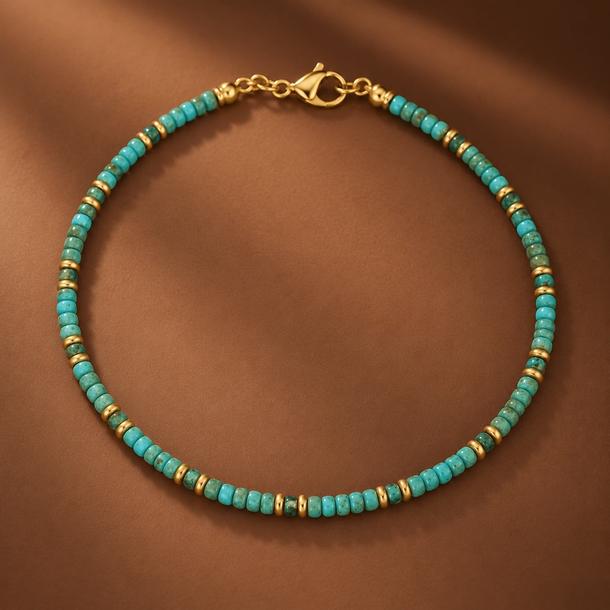 Turquoise Cylinder Bead Necklace
