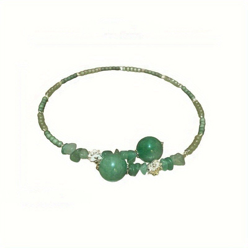 Green Stone Beaded Necklace