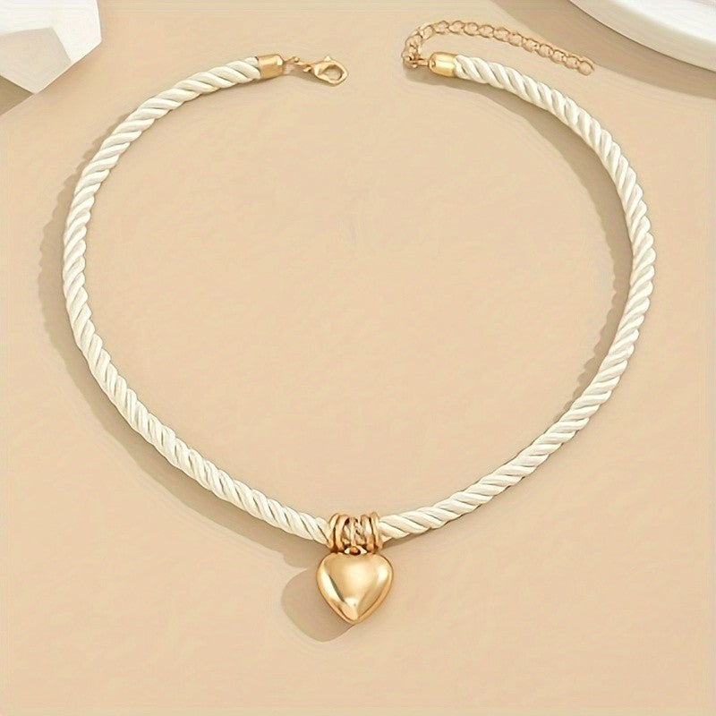 Twisted Rope Heart Necklace