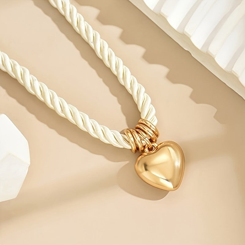 Twisted Rope Heart Necklace
