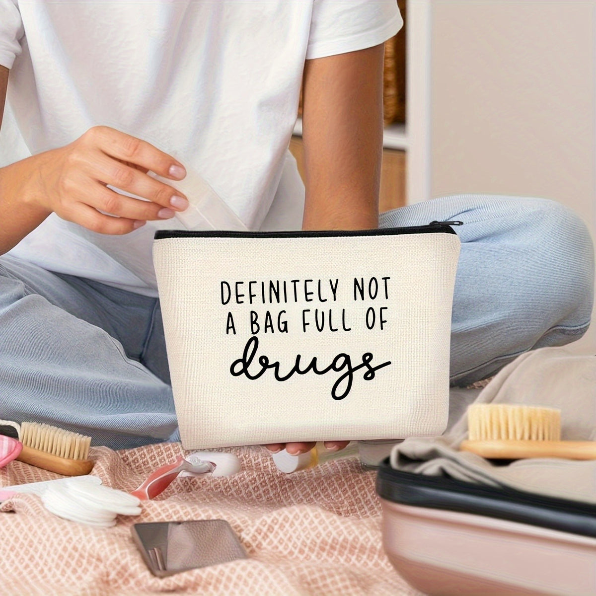 Novelty Quote Canvas Pouch