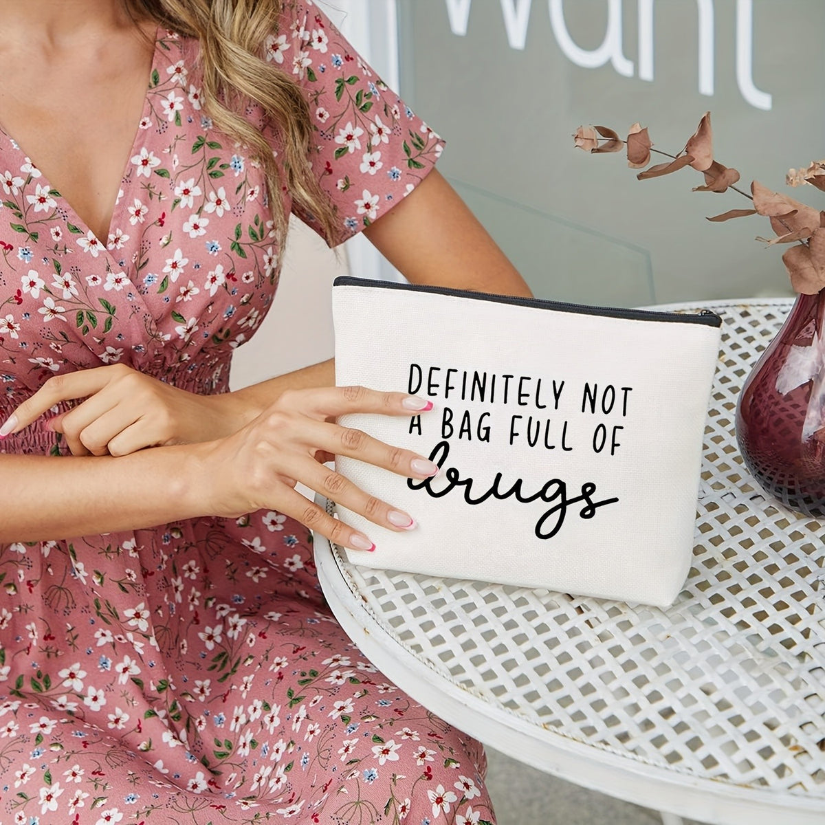 Novelty Quote Canvas Pouch