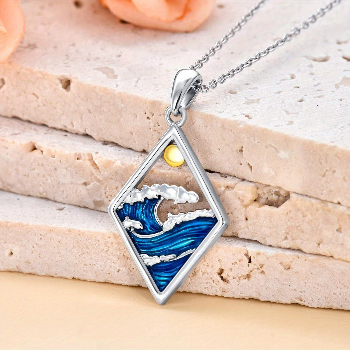 Blue Wave Diamond Necklace