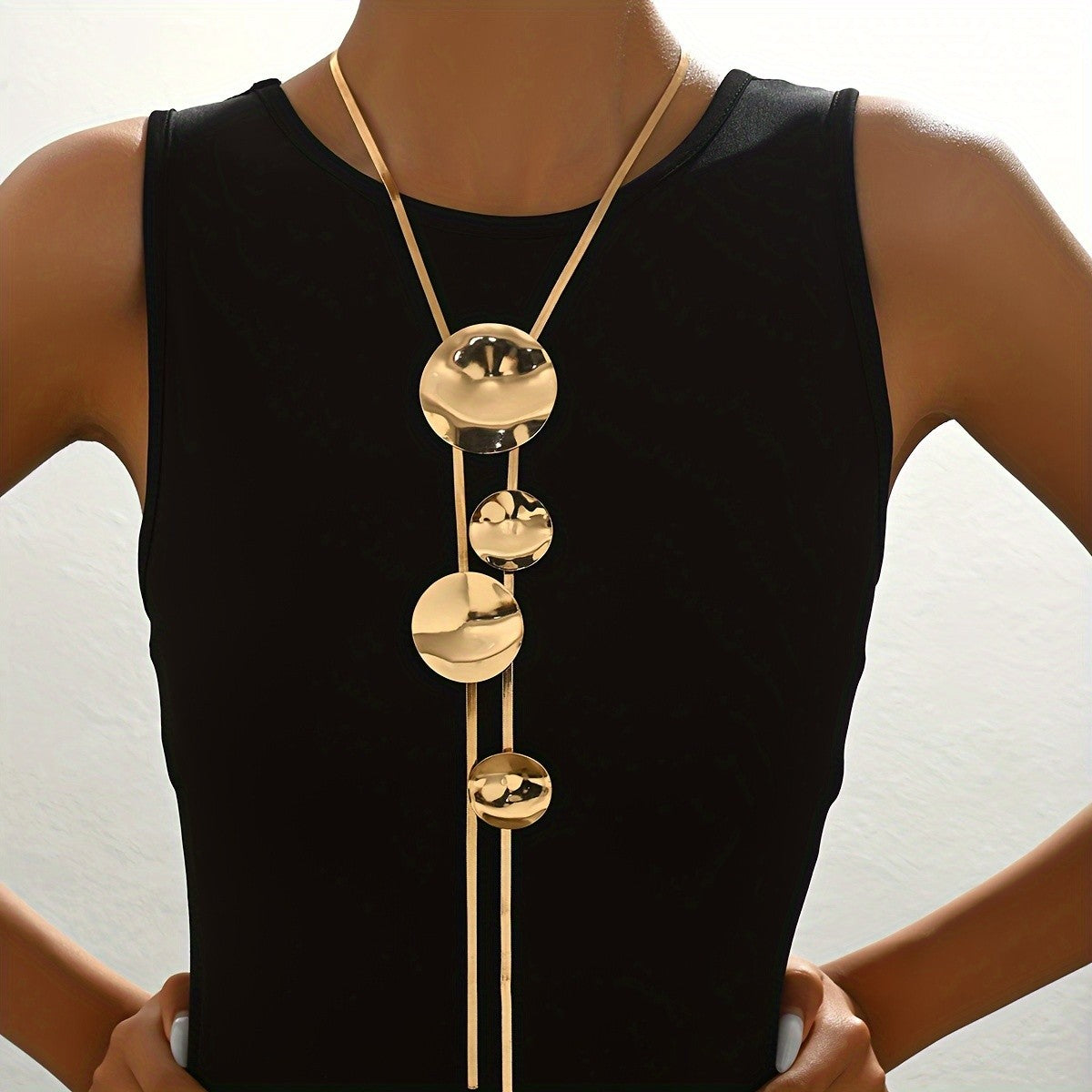Graduated Disc Y-Necklace