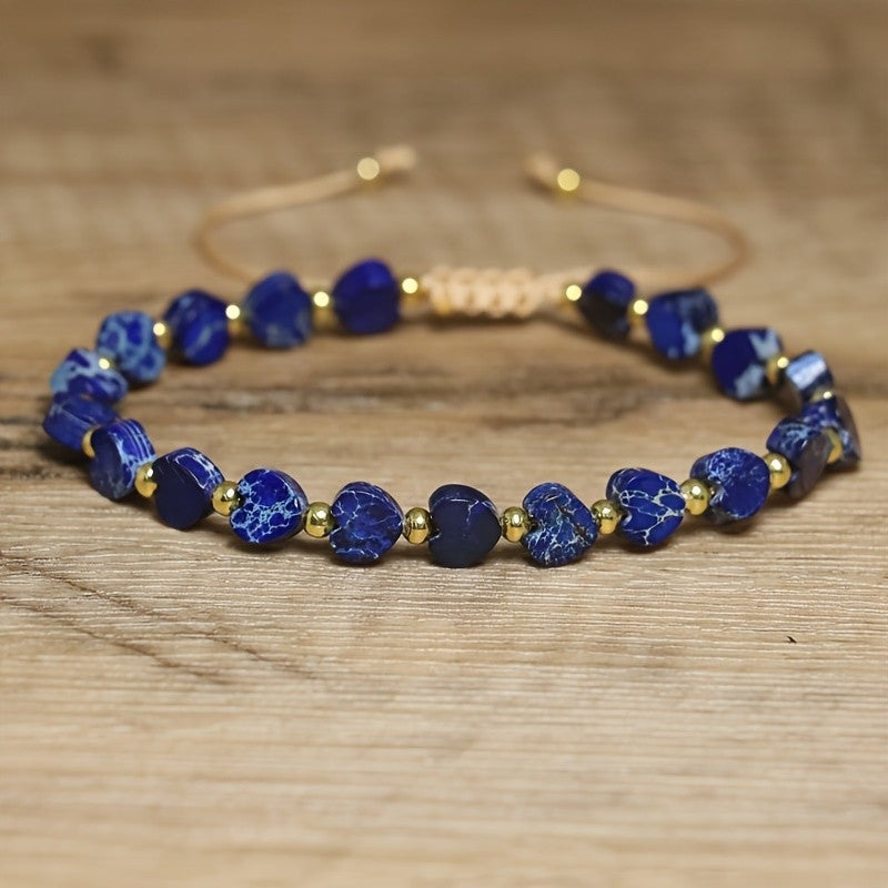Colorful Stone Heart Rope Bracelet
