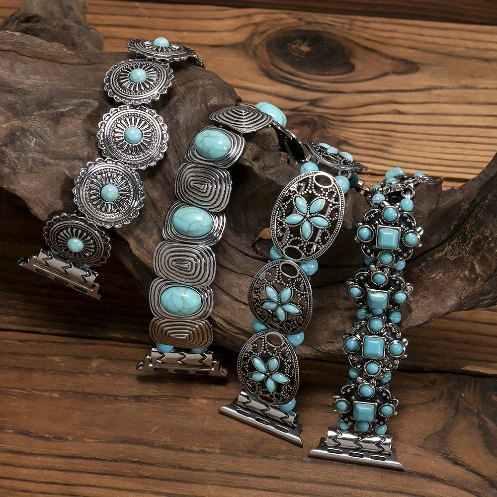 Turquoise Floral Watch Strap