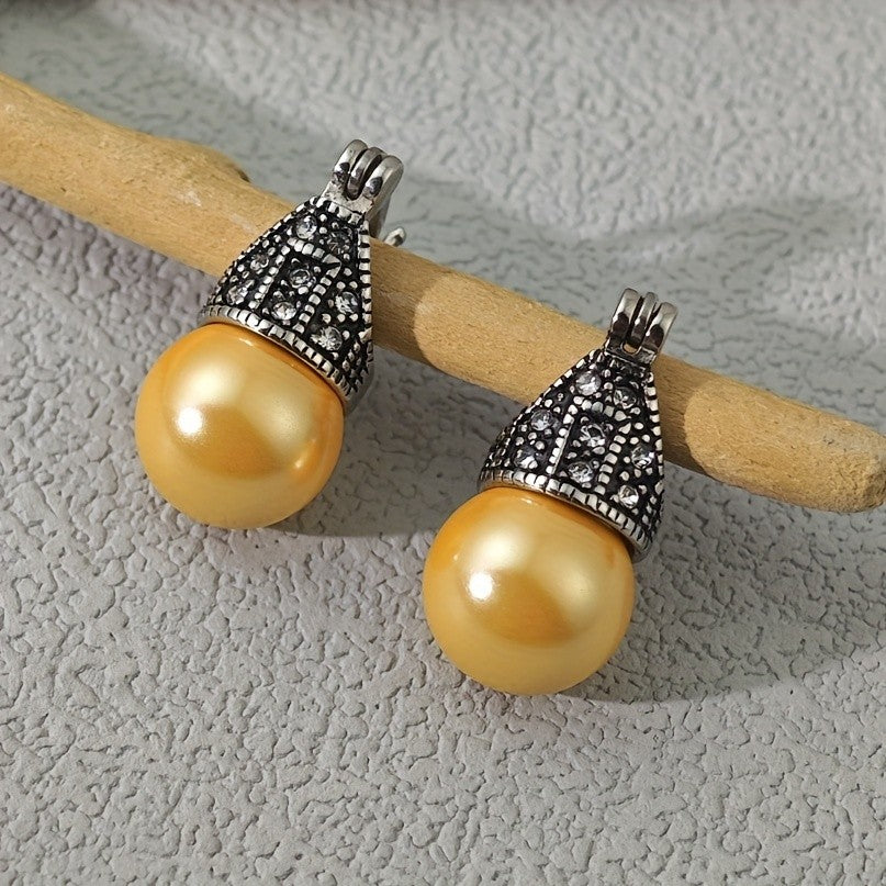 Iridescent Dome Drop Earrings