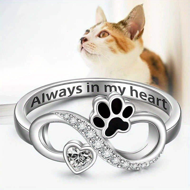 Paw Print Infinity Ring