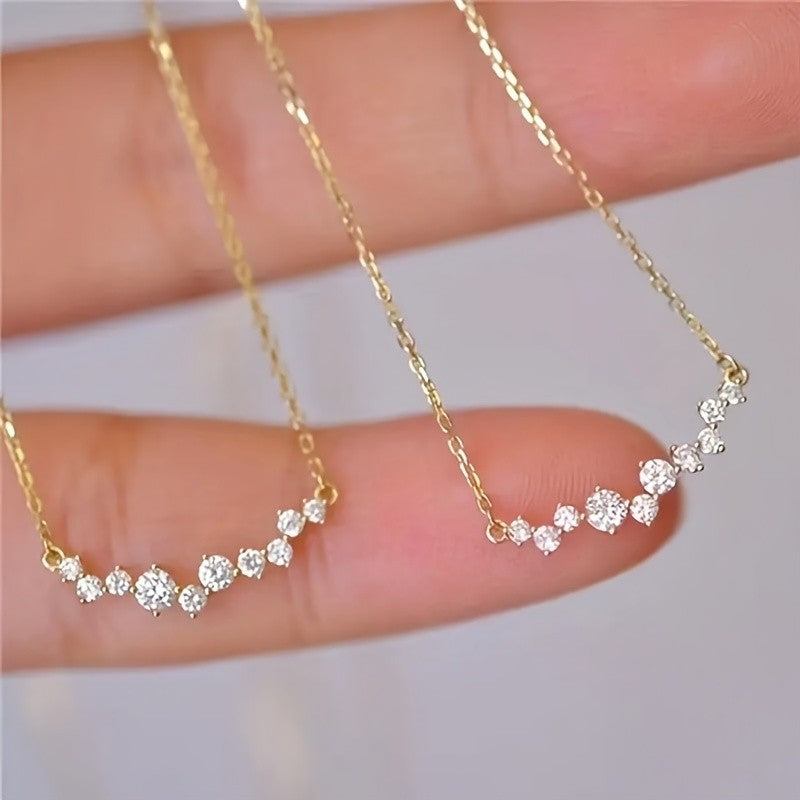 Curved Zirconia Necklace
