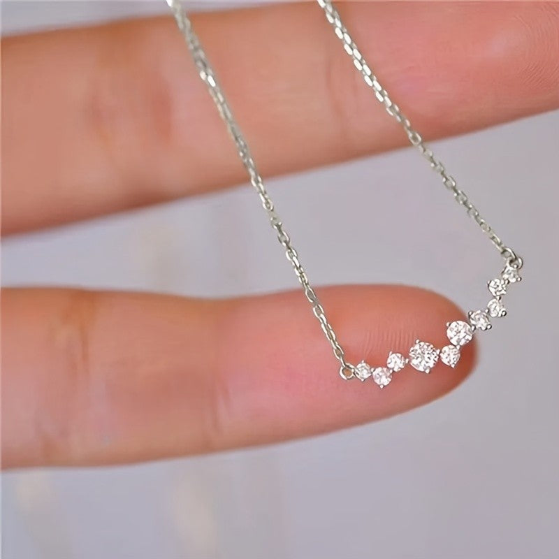 Curved Zirconia Necklace