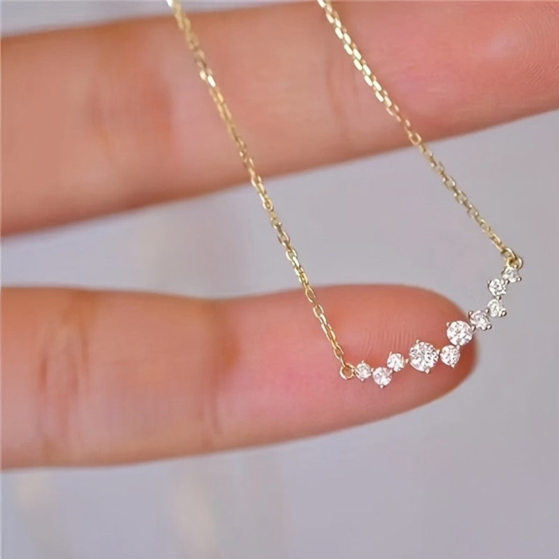 Curved Zirconia Necklace