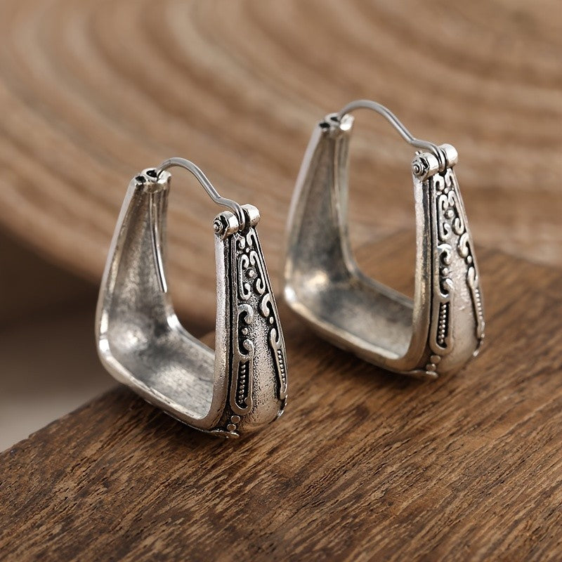 Vintage Scroll Hoop Earrings