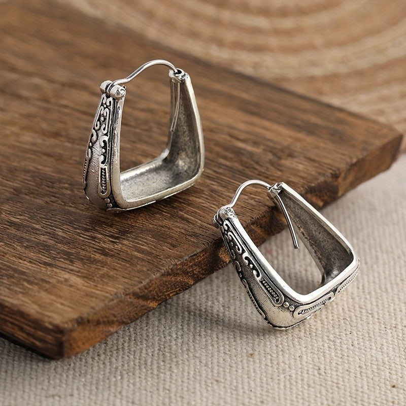 Vintage Scroll Hoop Earrings