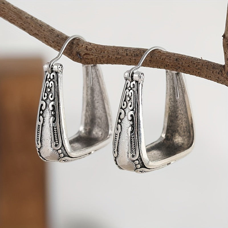 Vintage Scroll Hoop Earrings