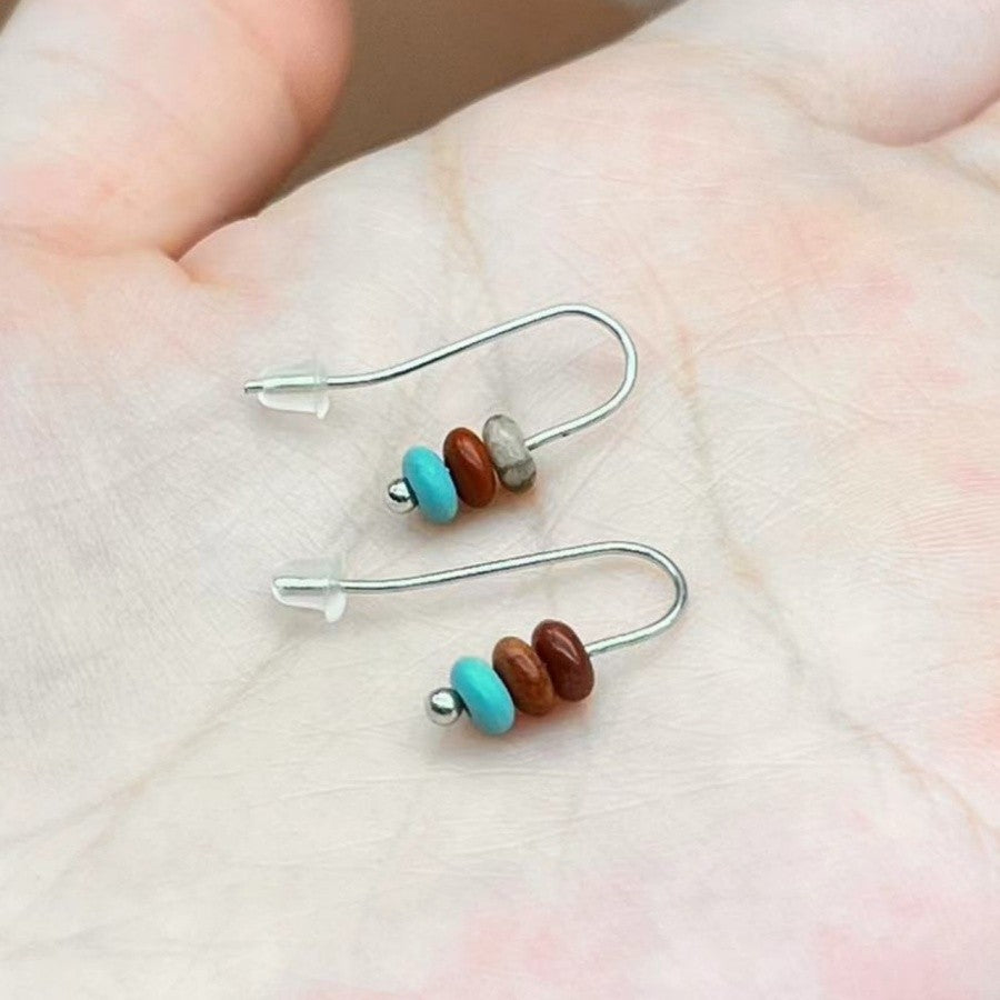 Earth Tone Stone Drop Earrings