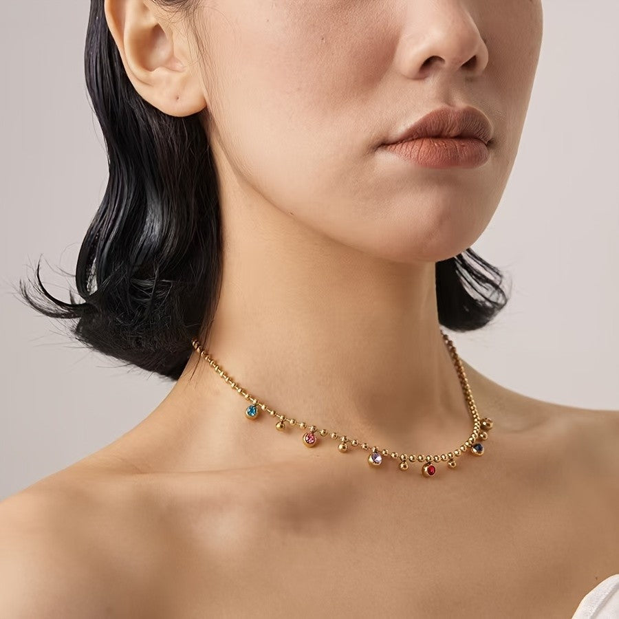 Multicolor Crystal Bead Necklace