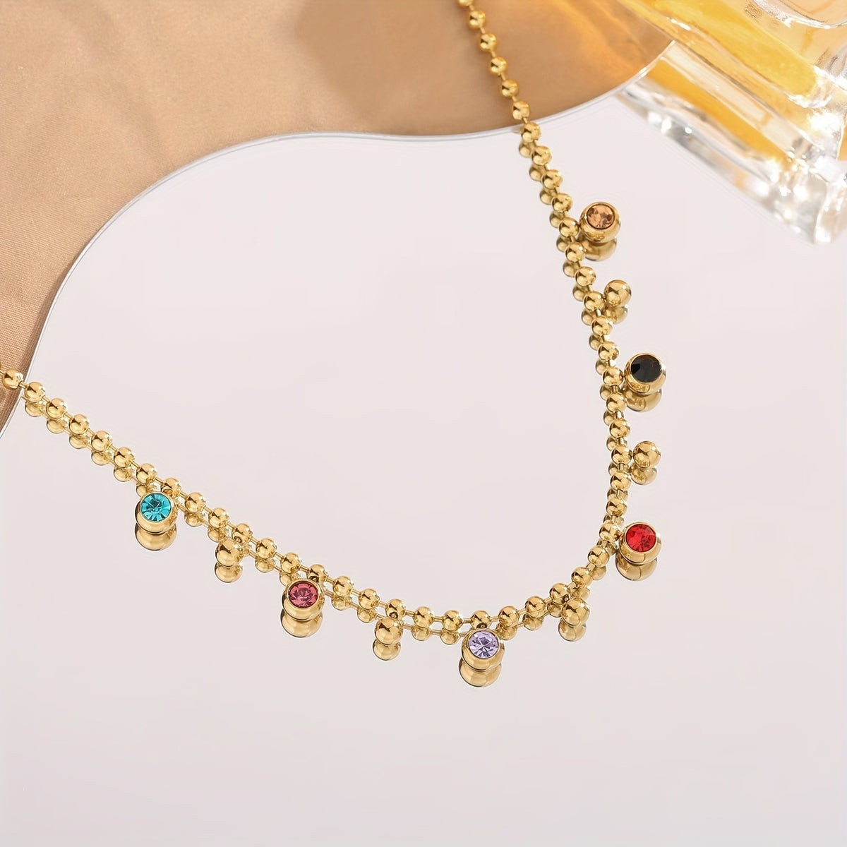 Multicolor Crystal Bead Necklace