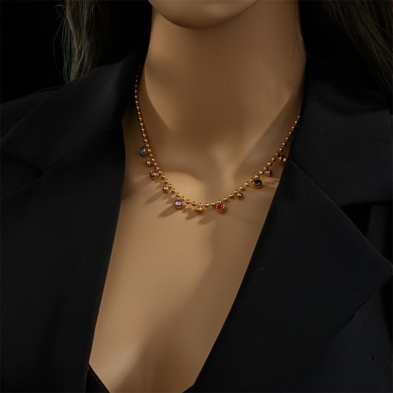 Multicolor Crystal Bead Necklace