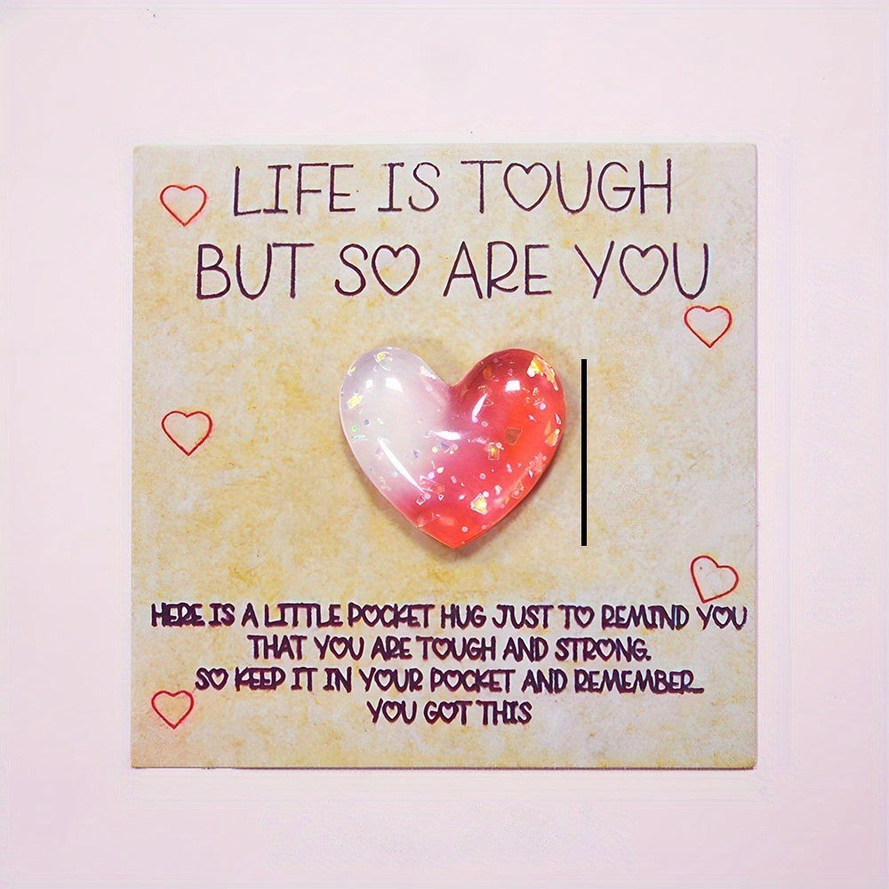 Pink Glitter Heart Pocket Hug