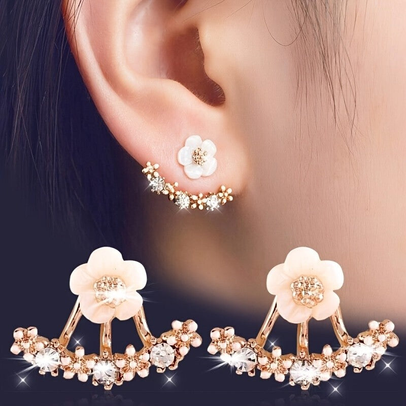 Floral Crystal Cuff Earring