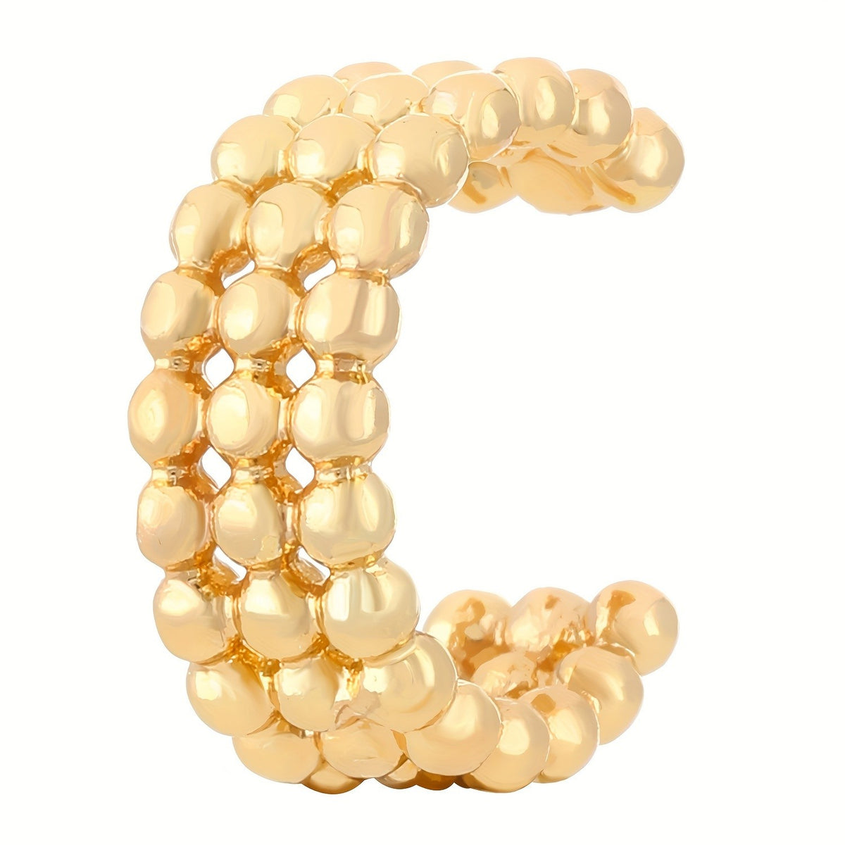 Gold-Tone Bubble Triple Row Ear Cuff