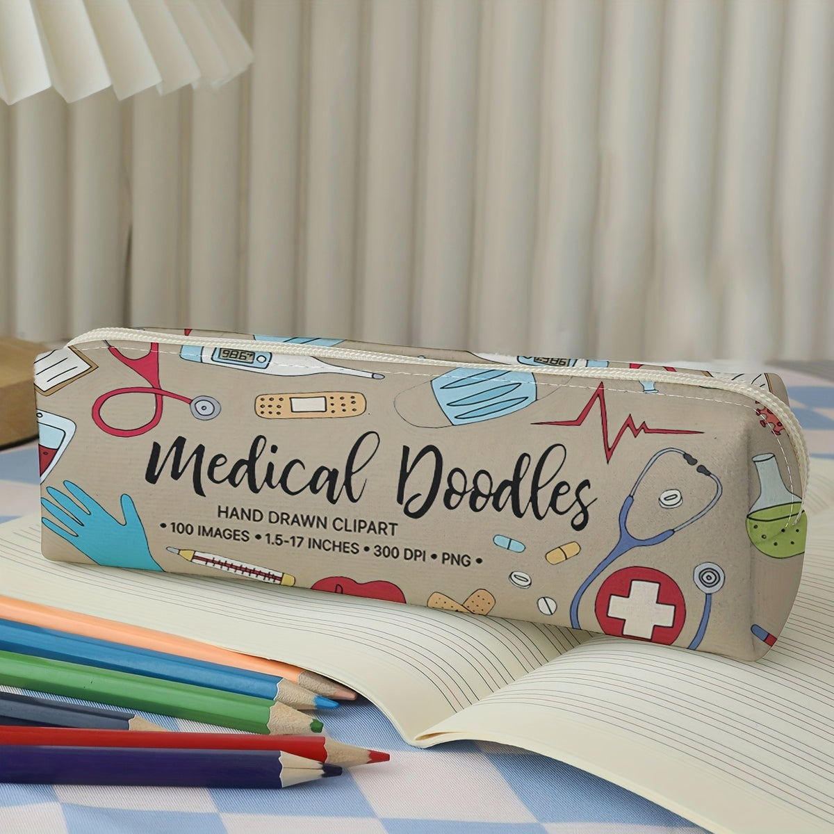 Medical Doodles Pencil Case
