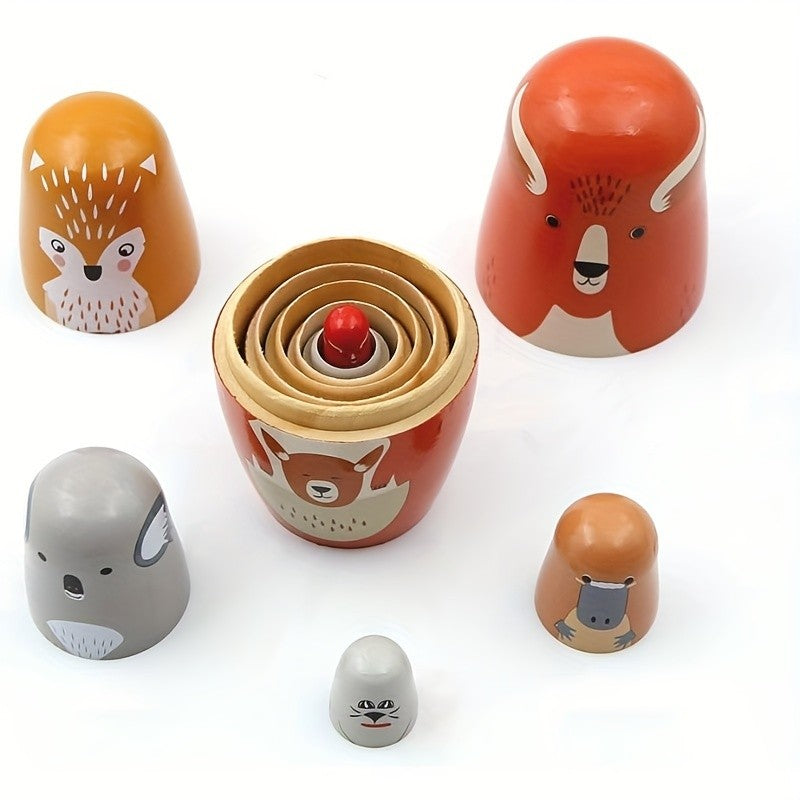 Orange Woodland Animal Nesting Doll Set