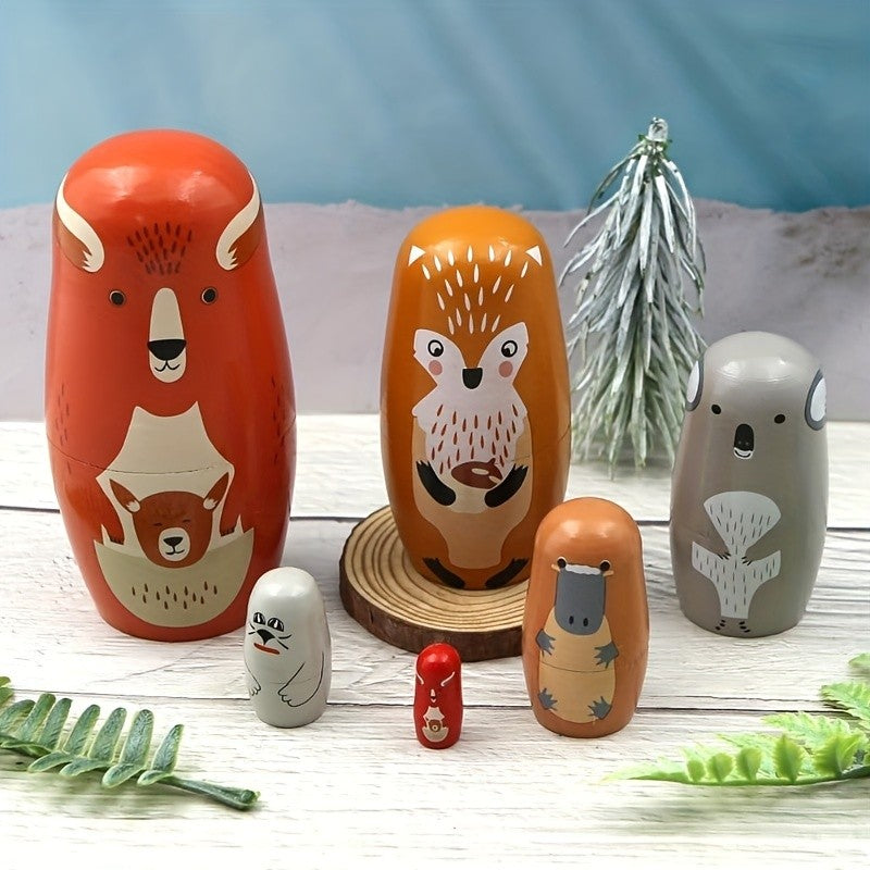 Orange Woodland Animal Nesting Doll Set