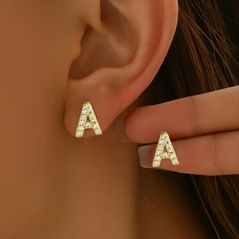 Crystal Initial Z Earrings
