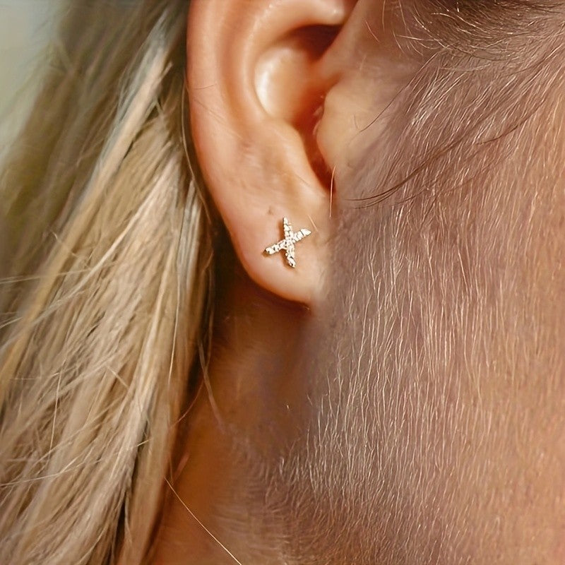 Crystal Initial Z Earrings