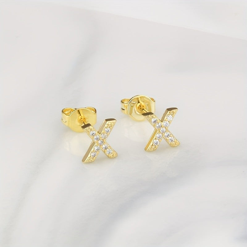 Crystal Initial Z Earrings