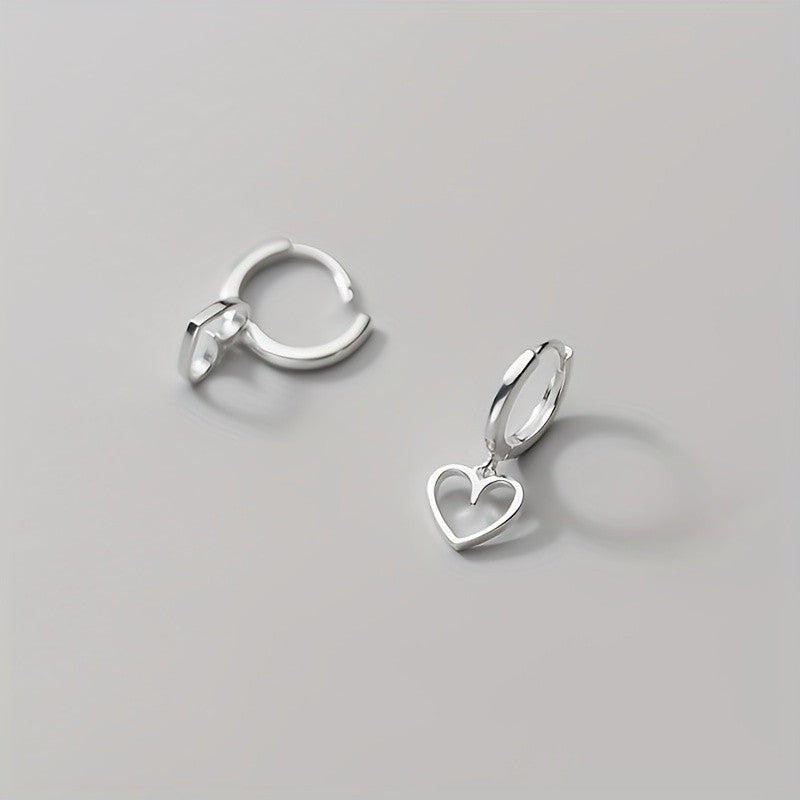 Open Heart Hoop Dangle Earrings