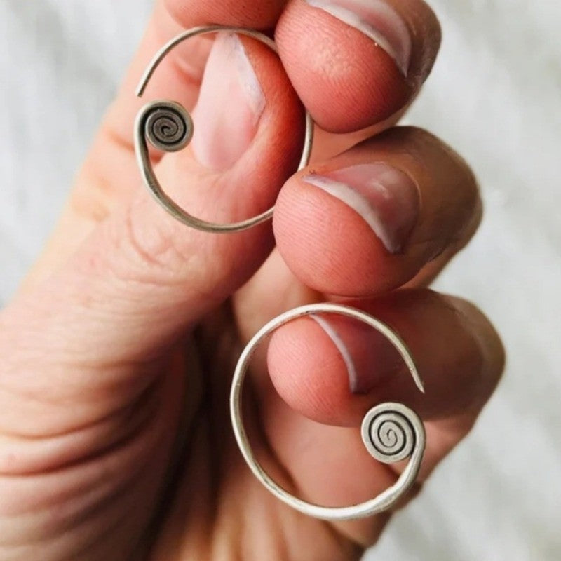 Swirl End Hoop Earrings