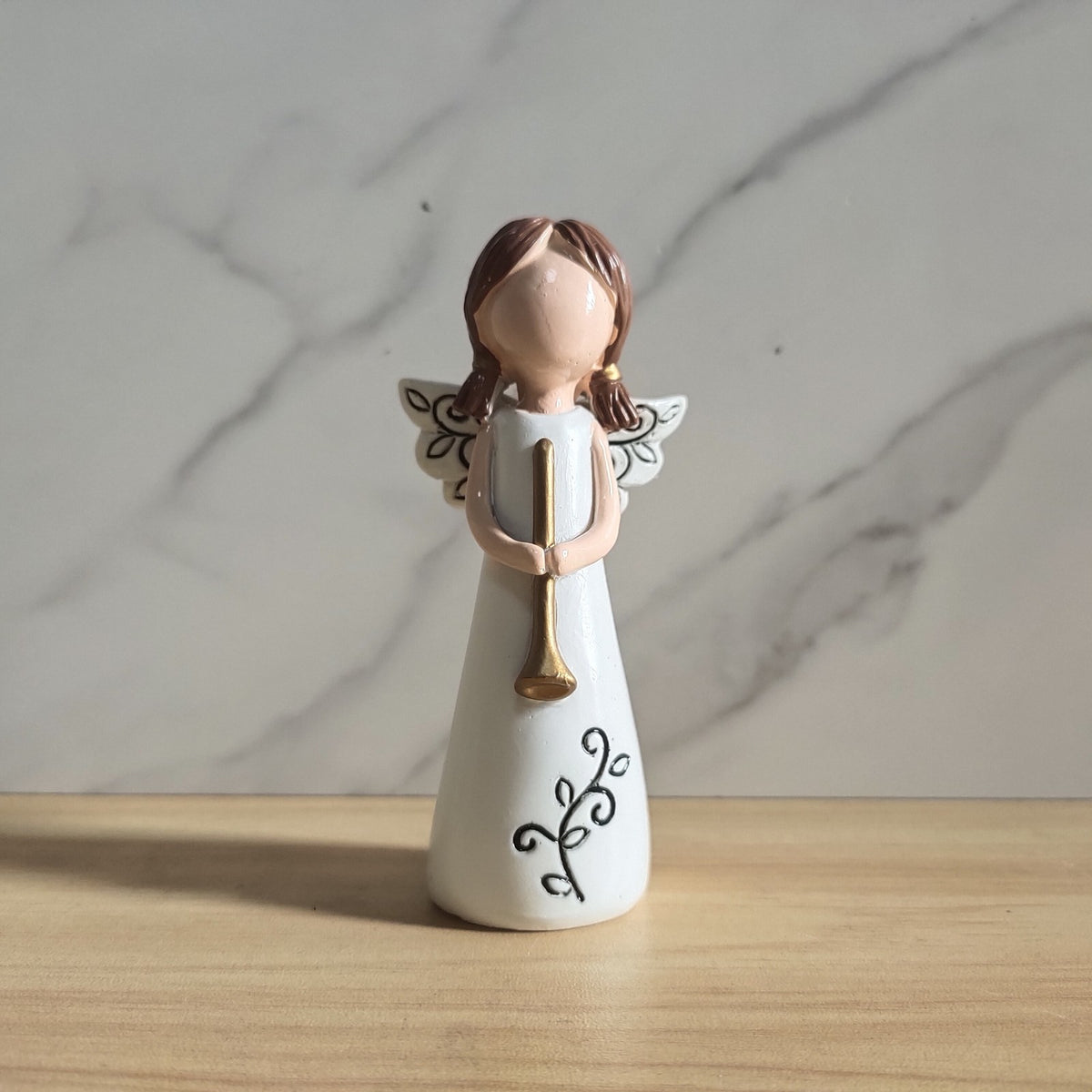 Angel with Cross Resin Figurine
