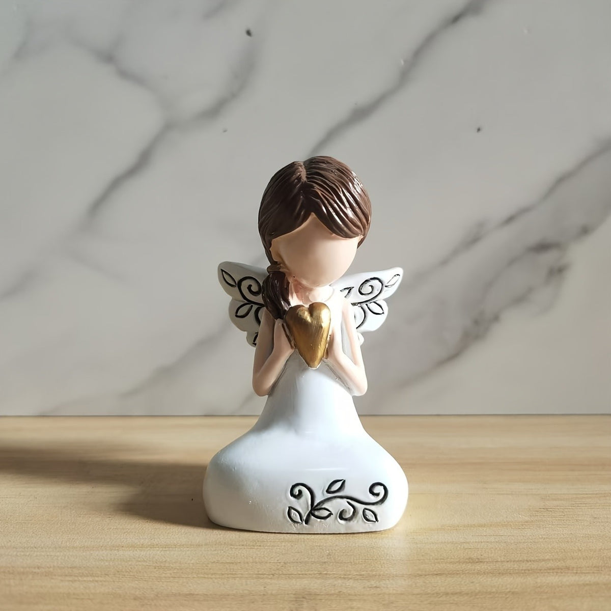 Angel with Cross Resin Figurine