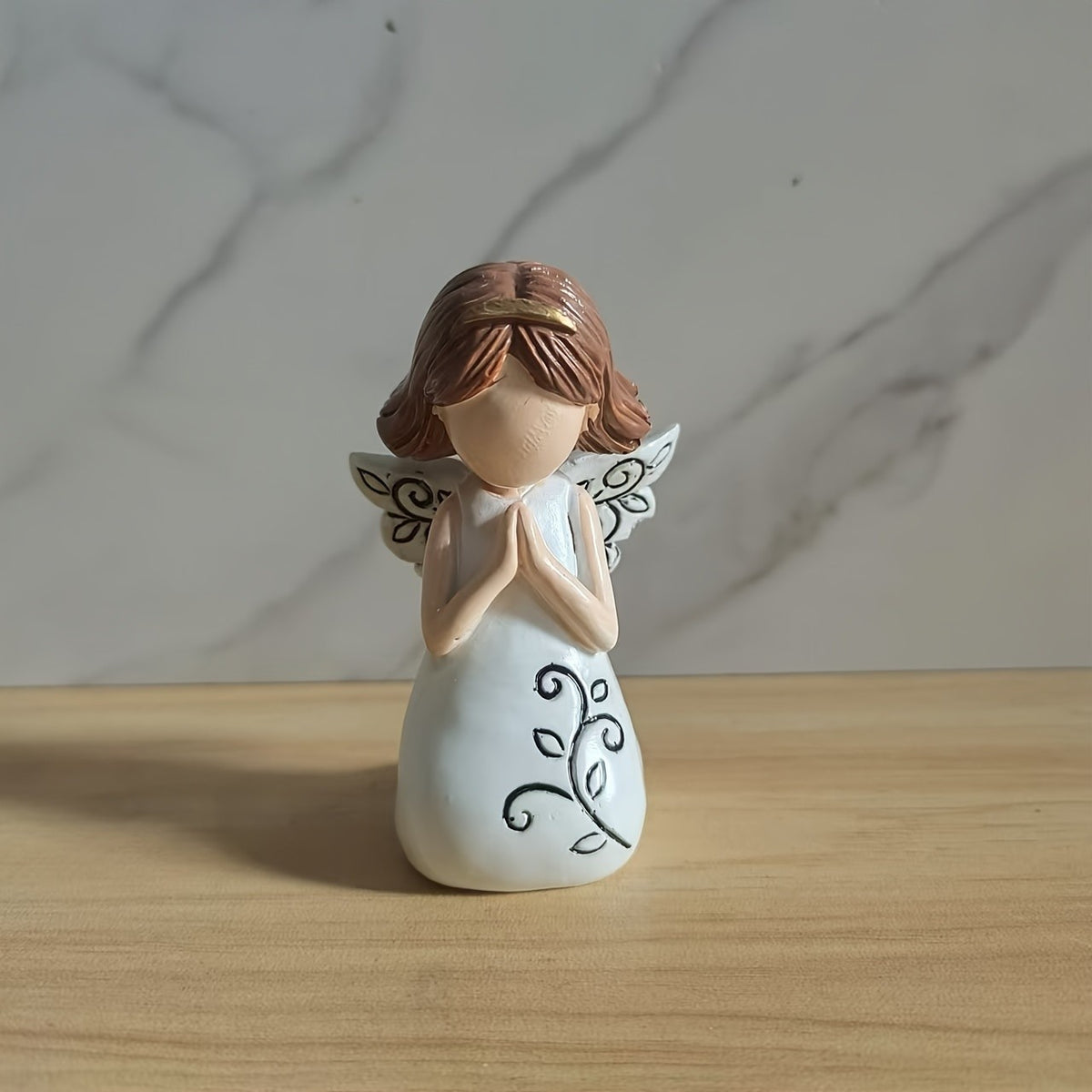 Angel with Cross Resin Figurine