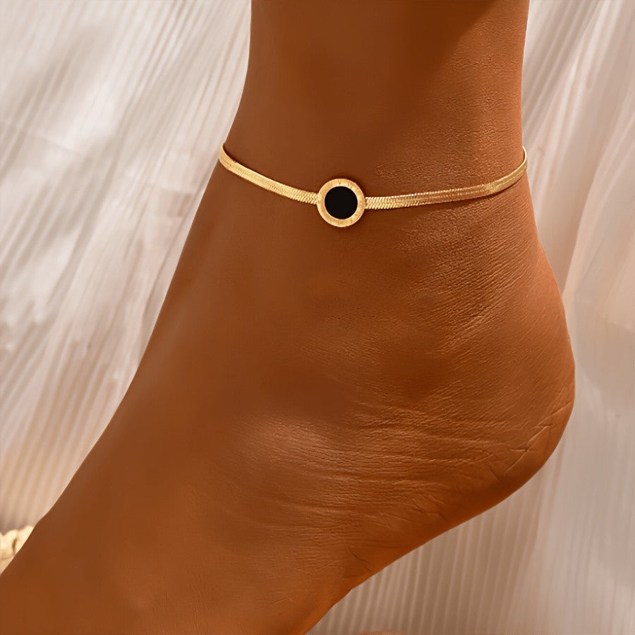 Center Disc Snake Chain Anklet